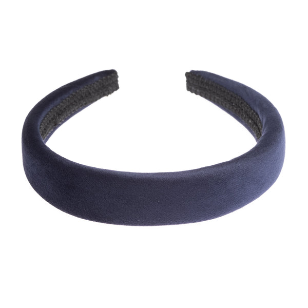 VELVET HAIR BAND BROAD NAVY BLUE