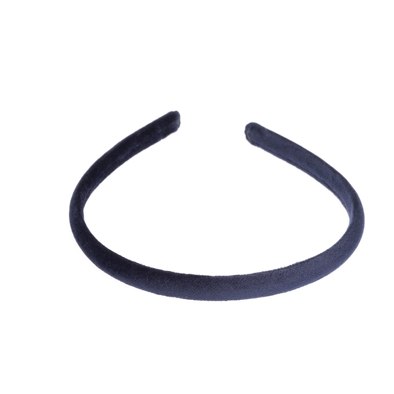 VELVET HAIR BAND THIN NAVY BLUE