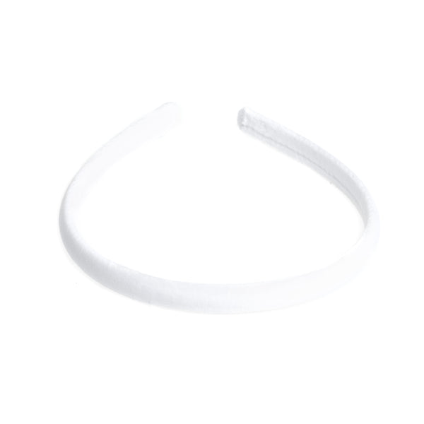 VELVET HAIR BAND THIN WHITE