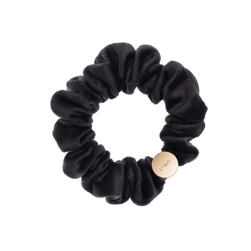 VELVET MINI SCRUNCHIE CHARCOAL