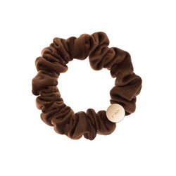 VELVET MINI SCRUNCHIE COGNAC