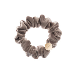 VELVET MINI SCRUNCHIE TAUPE