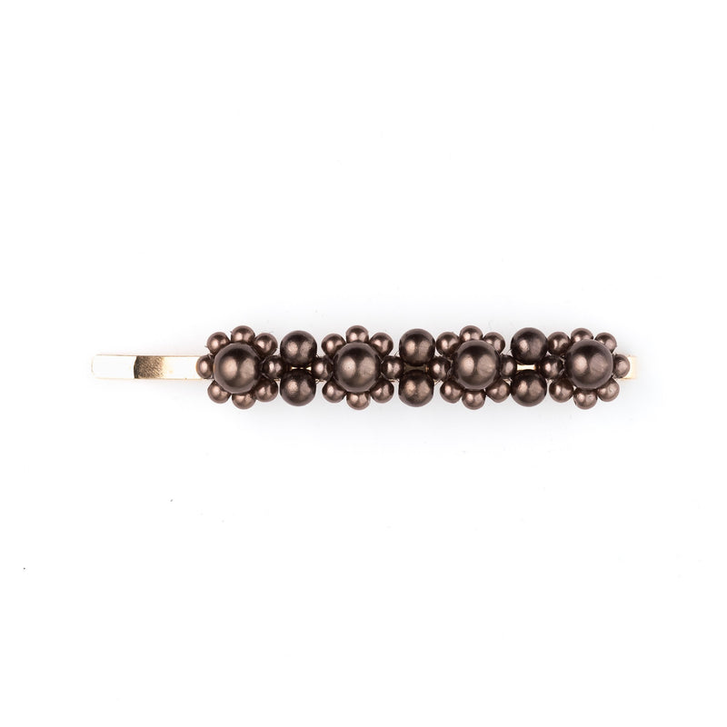 VINTAGE PEARL PIN CHOCOLATE BROWN