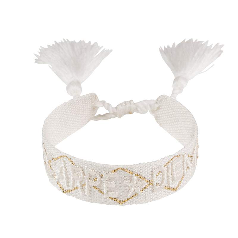 WOVEN FRIENDSHIP BRACELET  "CARPE DIEM" WHITE