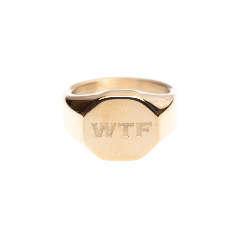 WTF SIGNET RING MINI GOLD