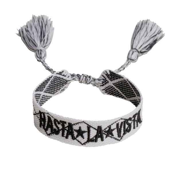 WOVEN FRIENDSHIP BRACELET - "HASTA LA VISTA" WHITE