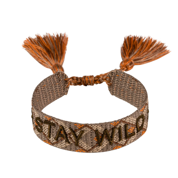 WOVEN FRIENDSHIP BRACELET  "STAY WILD" SUNBURN