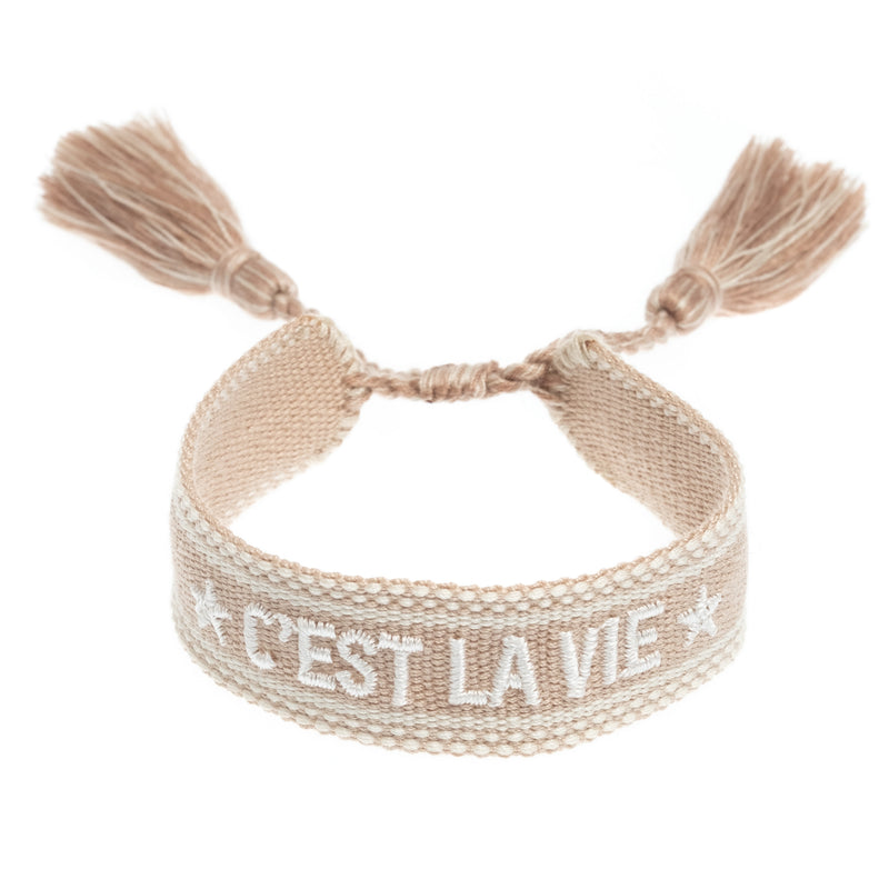 WOVEN FRIENDSHIP BRACELET "C'EST LA VIE" SAND