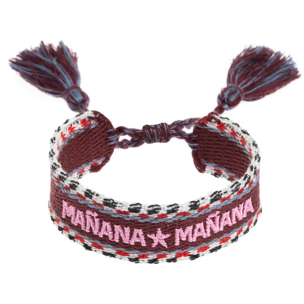 WOVEN FRIENDSHIP BRACELET - "MAÑANA MAÑANA" WINE