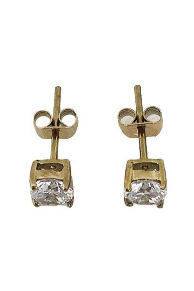 CRYSTAL STUD SQUARE GOLD