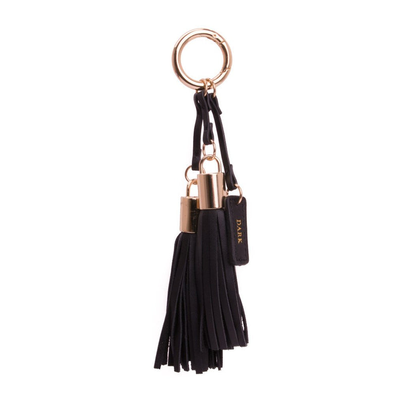 LEATHER TWIN TASSEL NAPPA BLACK W/GOLD