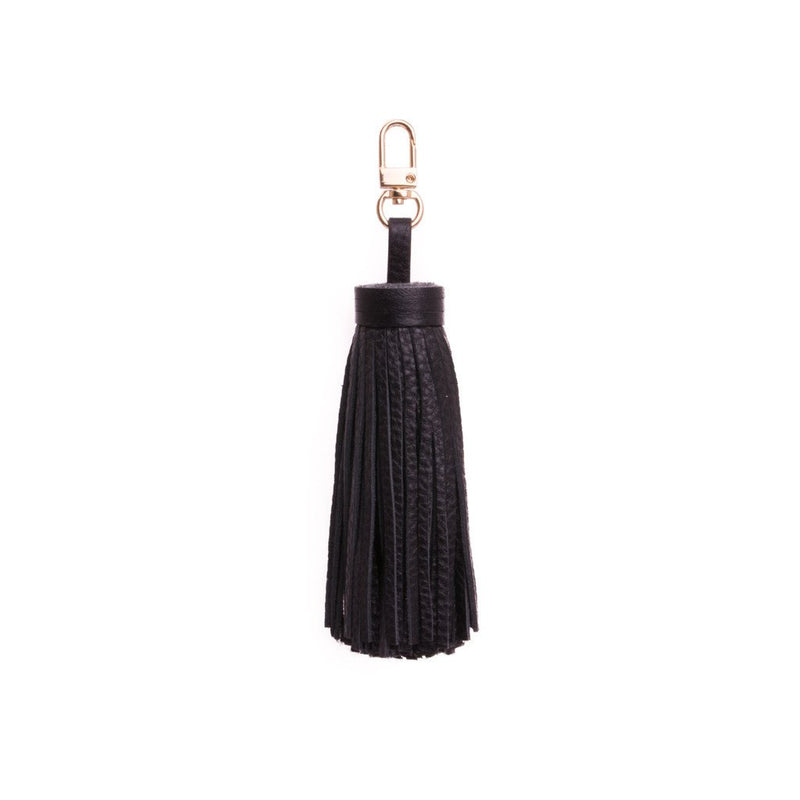 LEATHER TASSEL BLACK W/GOLD