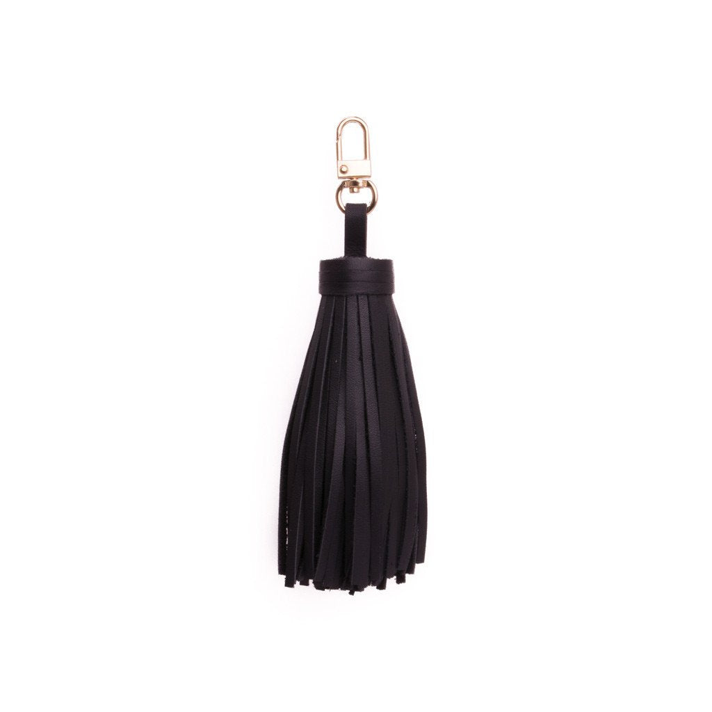LEATHER TASSEL NAPPA BLACK W/GOLD