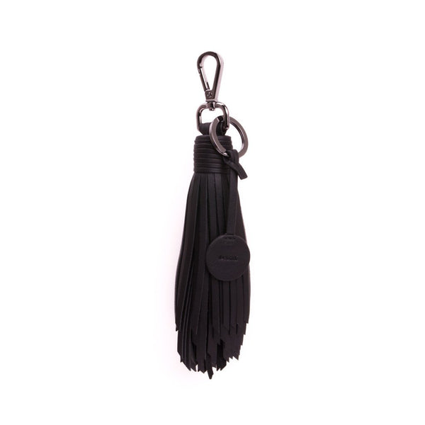 LEATHER KEY TASSEL NAPPA BLACK W/GUN METAL